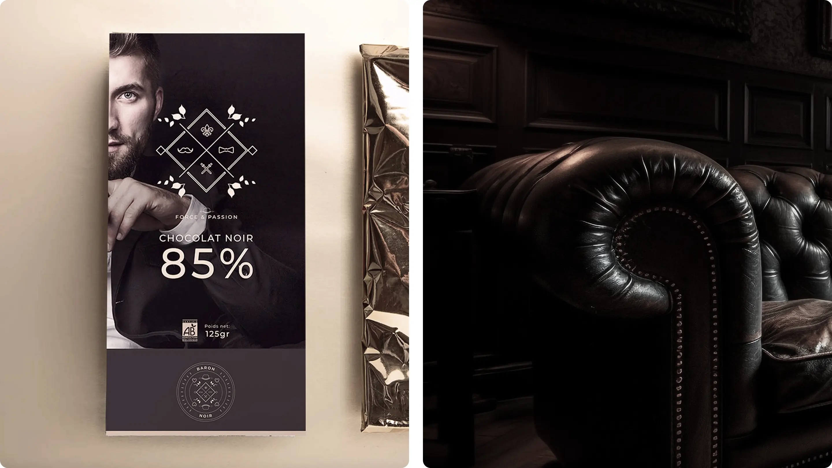 Céation de packagings pour la marque Baron Noir