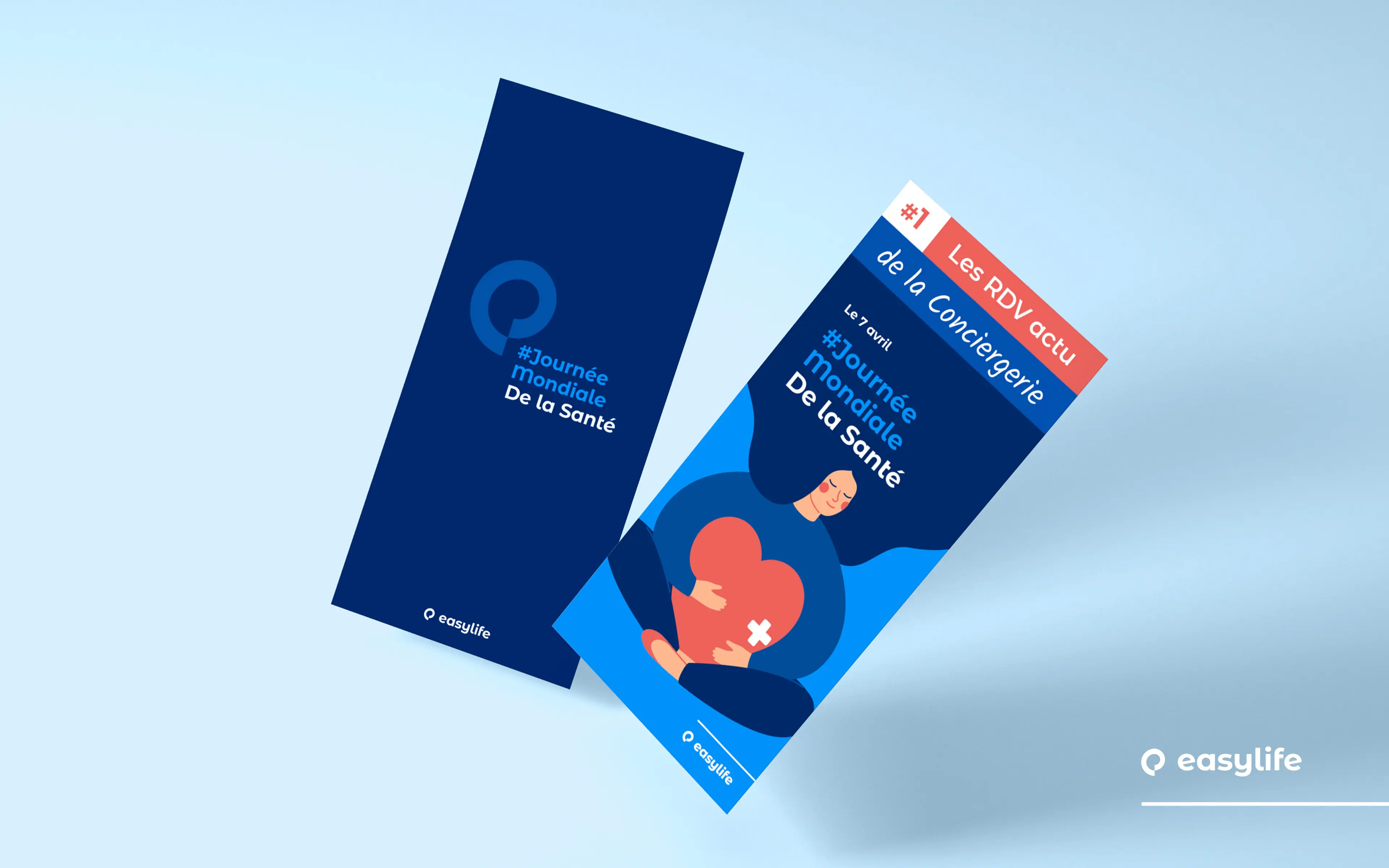 Flyer 4 pages des Actus de la conciergie - Design et maquettage de la Collection RSE - Journée de la Santé