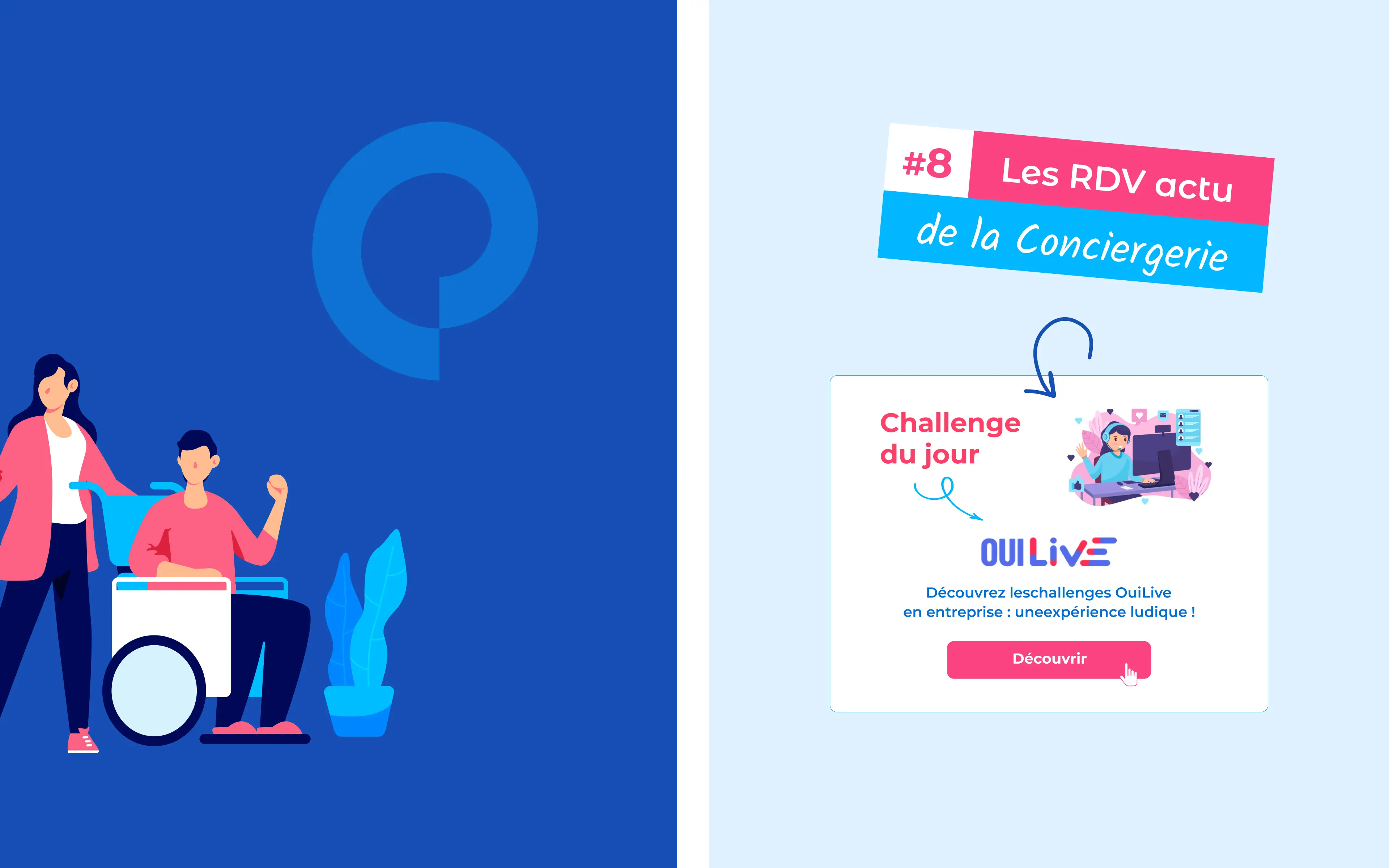 Elements graphique et illustration de la collection de supports RSE de la société de concergerie