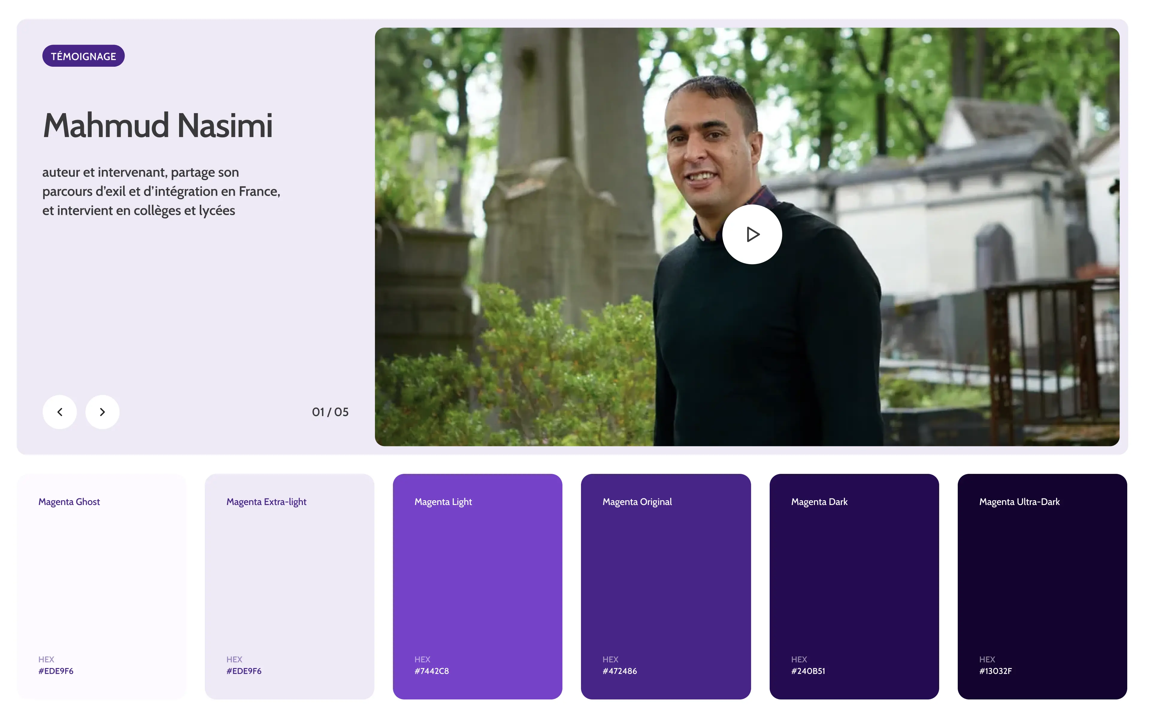 Branding et création des assets - palette chromatique de l'institut