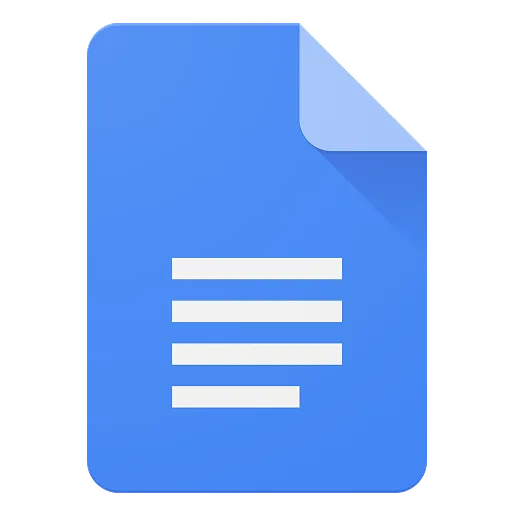 Blue document icon with white horizontal lines representing text.