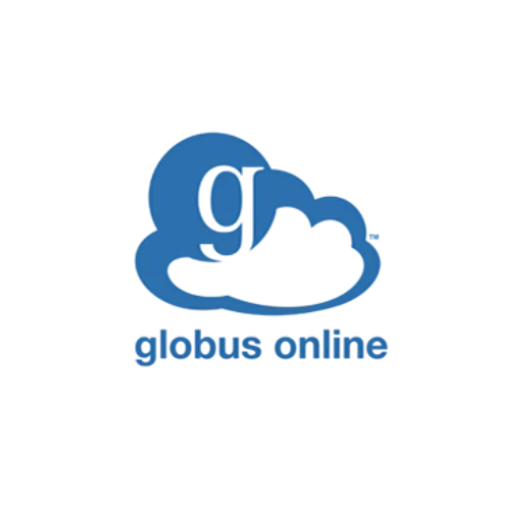Blue logo combining a cloud shape with the letter g and text 'globus online' below.