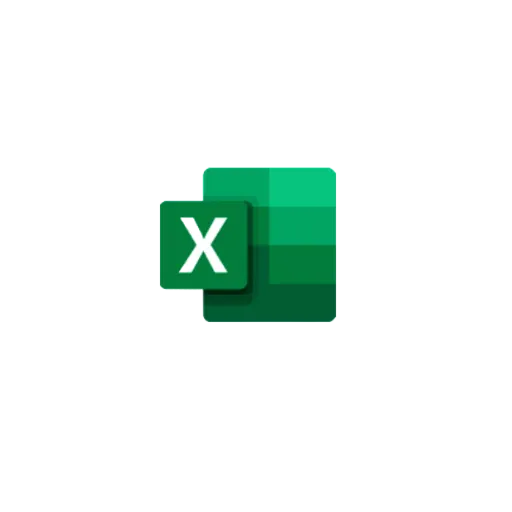 Microsoft Excel logo with a stylized letter X on a green layered square background.