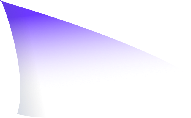 Abstract triangular shape with gradient shading from purple to white and some dark gray at the bottom left corner.