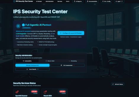 Webbgränssnitt i IPS Security Test Center för automatiserade säkerhetstester