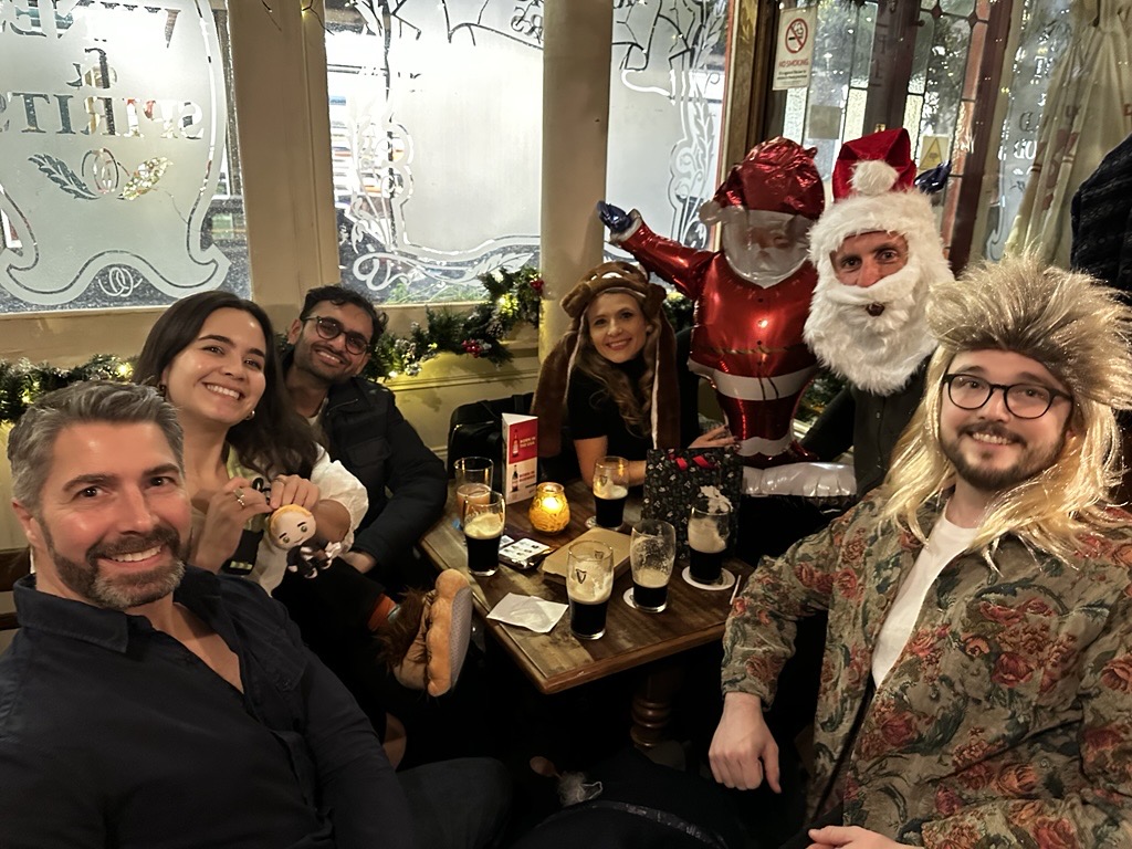 eight people having fun