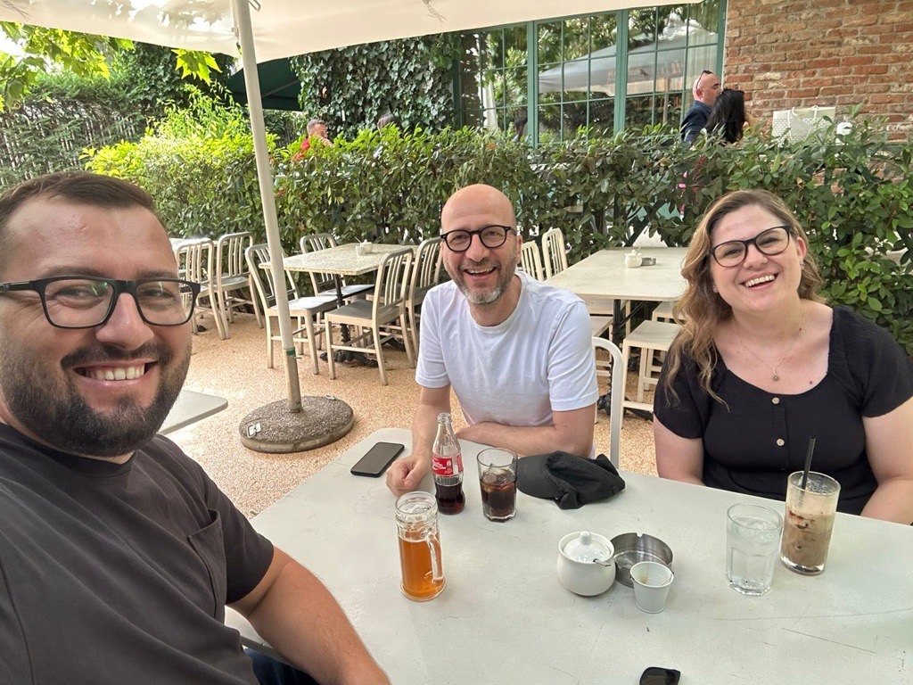 three people having fun