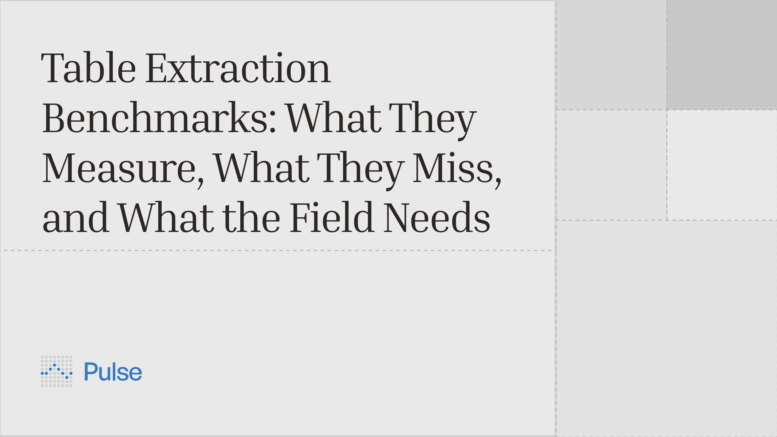 Table Extraction Benchmarks: What They Measure, What They Miss, and What the Field Needs