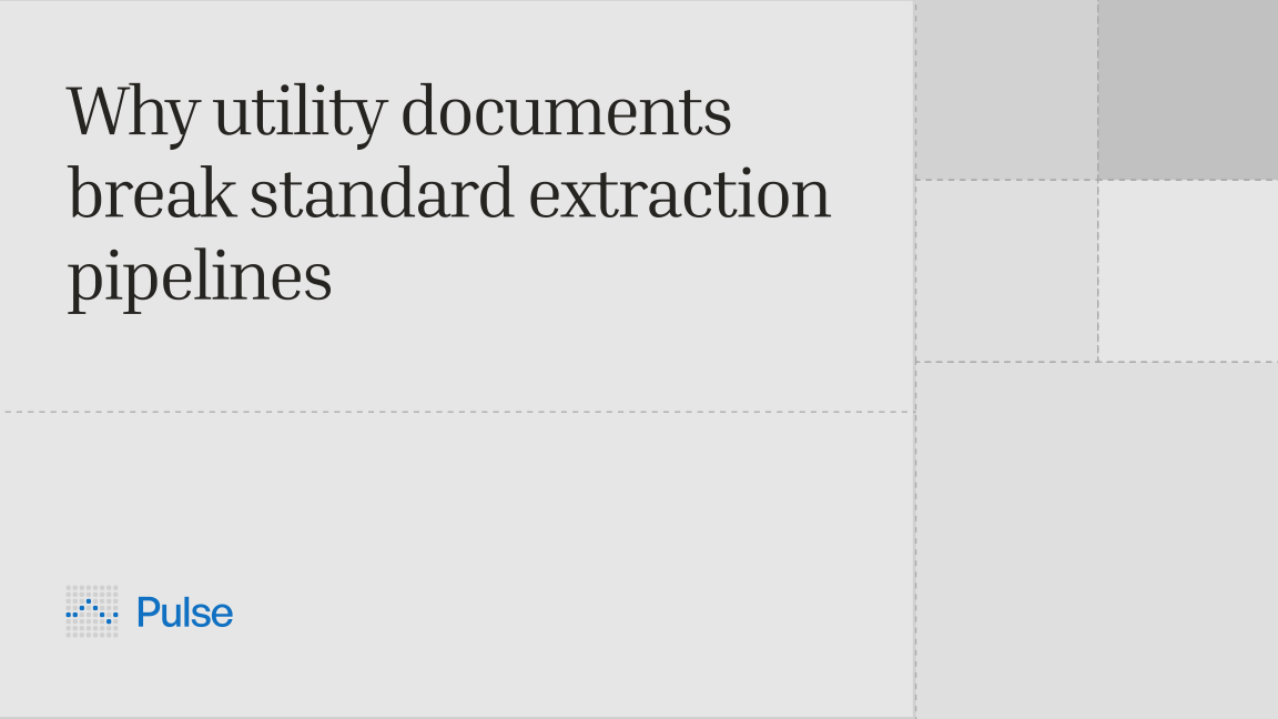 Why utility documents break standard extraction pipelines