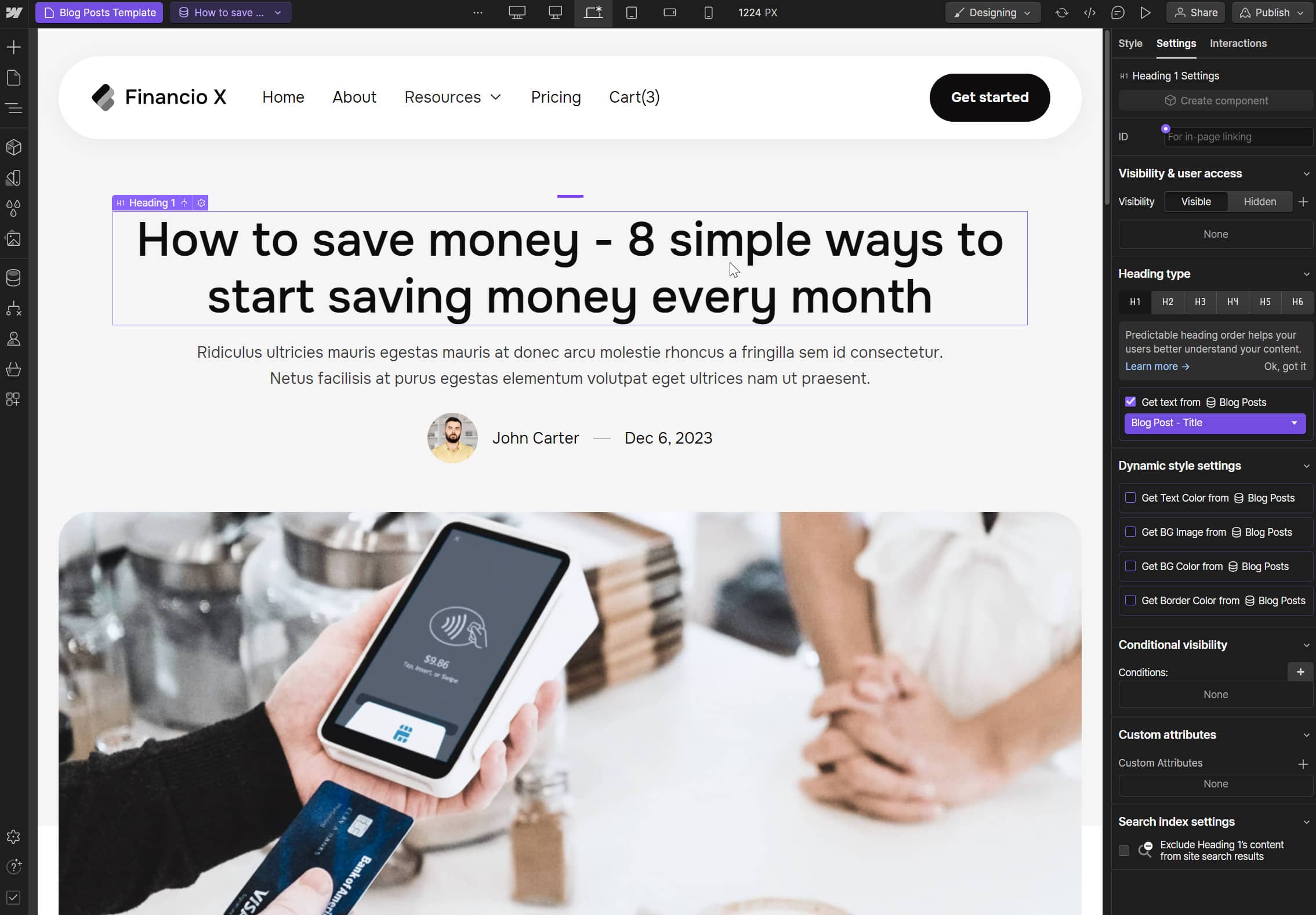 Financio X Webflow Template And Ui Kit - CMS Page
