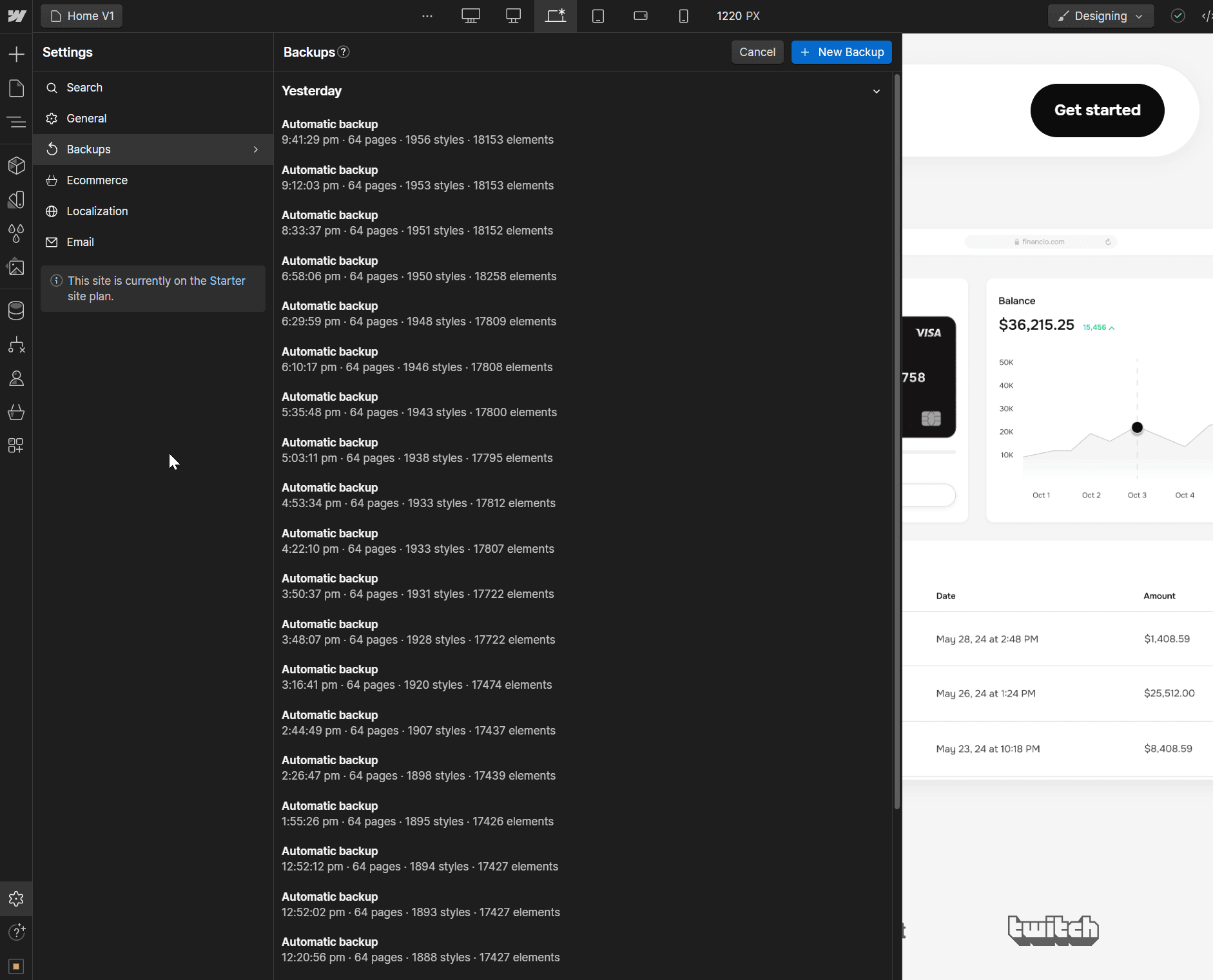Financio X Webflow Template And Ui Kit - Backups