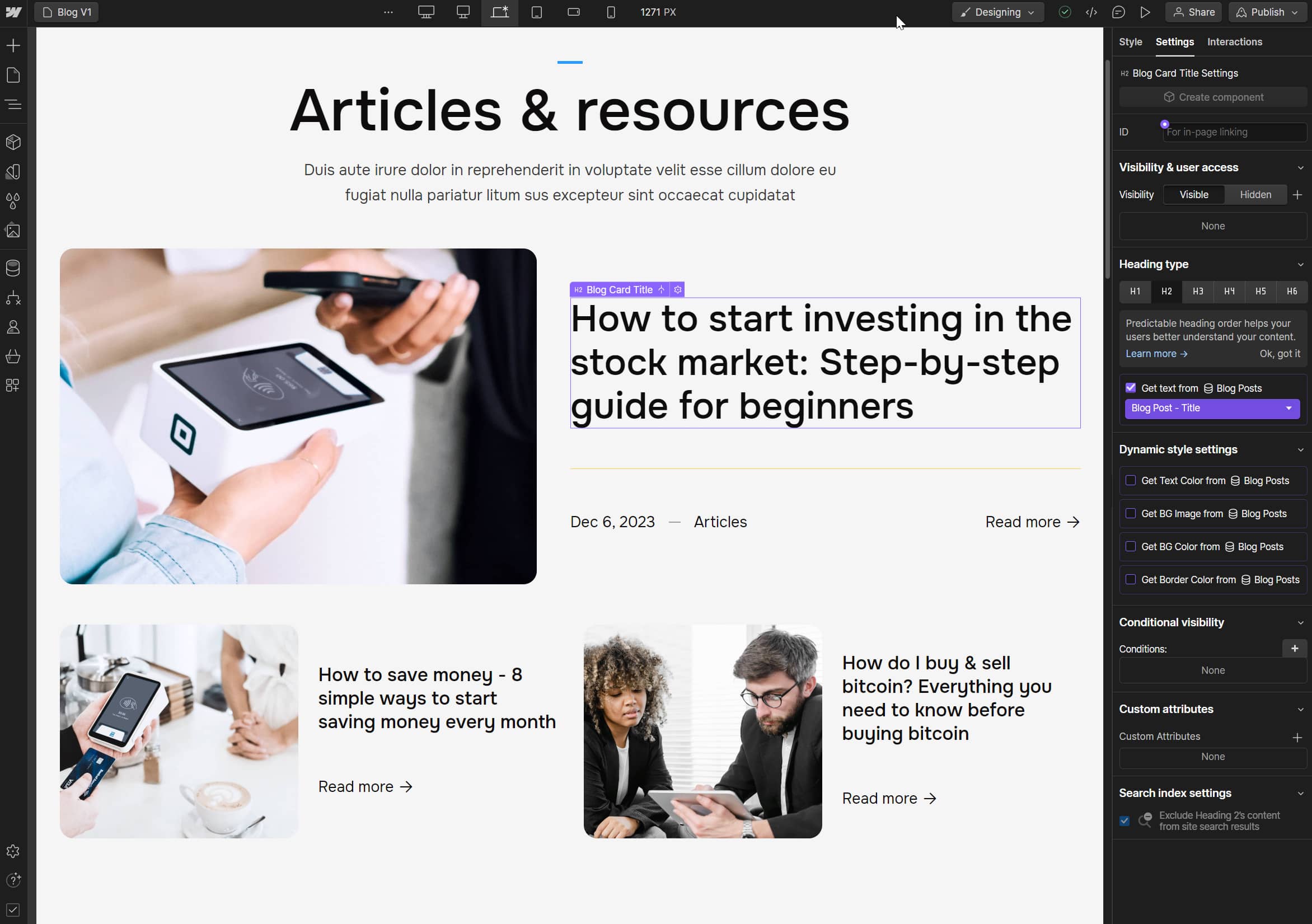 Financio X Webflow Template And Ui Kit - CMS Content