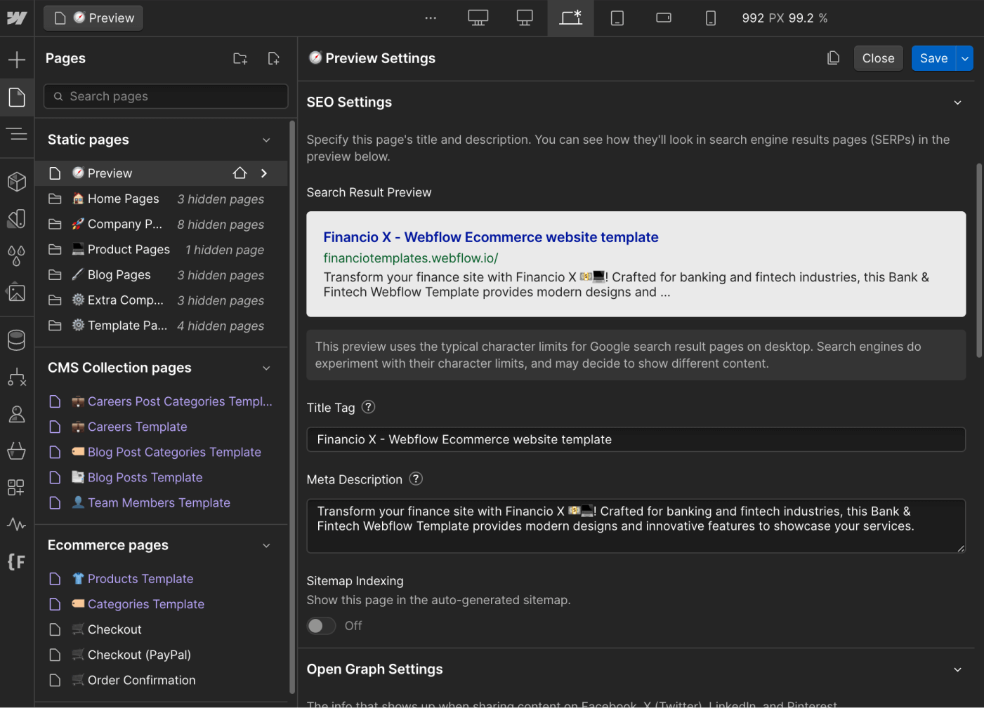 SEO - Financio X Webflow Template And Ui Kit