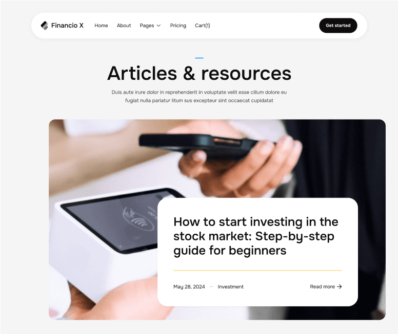 Financio X - Webflow Template