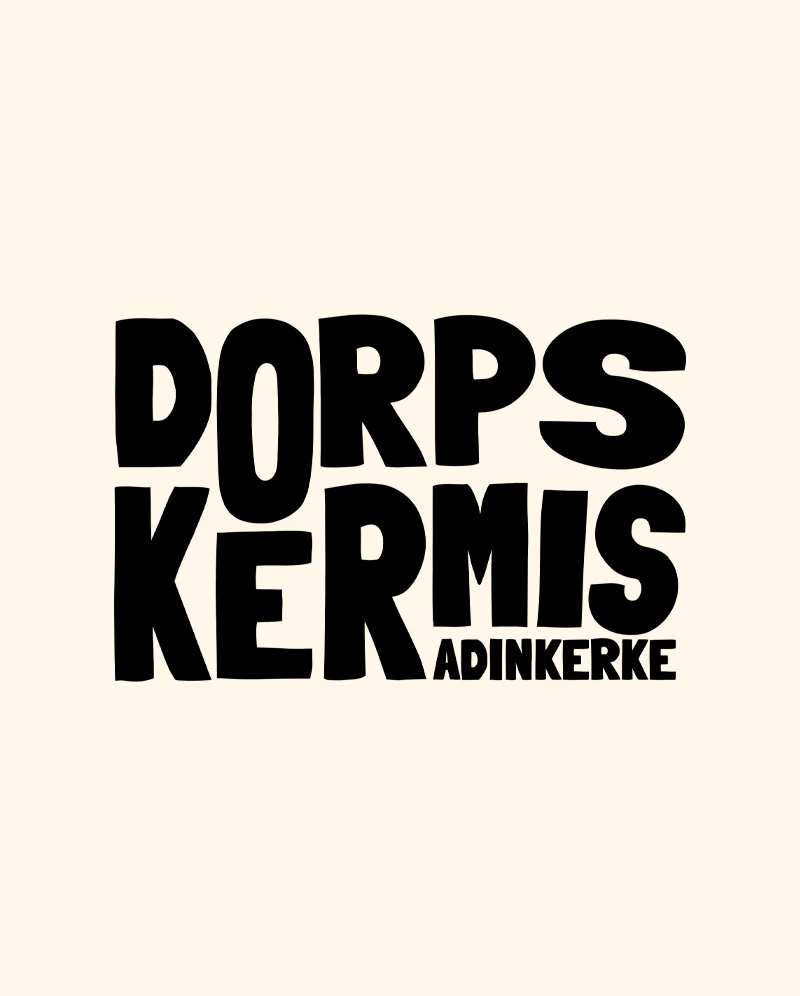 Logo Design of Dorpskermis Adinkerke festival design, showcasing unique branding and visual identity by a creative agency in De Panne.