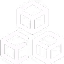 Three white cubes with black circuit patterns stacked in a pyramid shape on a white background.