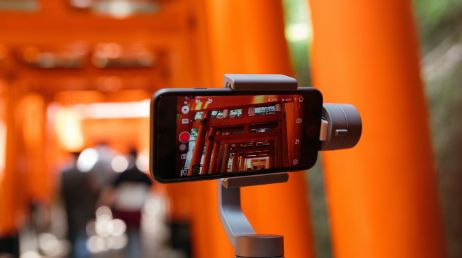  capturing image of orange temple columns