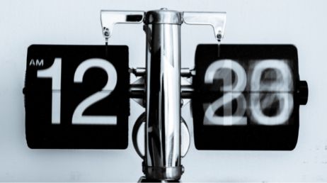 Vintage mechanical flip clock displaying time