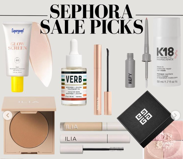Sephora sale picks featuring beauty and skincare products.