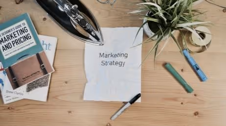 Strategy planning written on crumpled paper