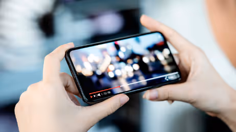 Watching a video clip on smartphone