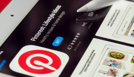 "Pinterest lifestyle ideas app on tablet screen