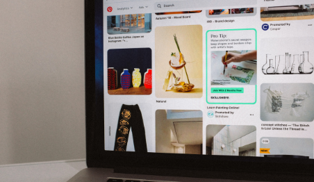 Pinterest boards displayed on a laptop screen