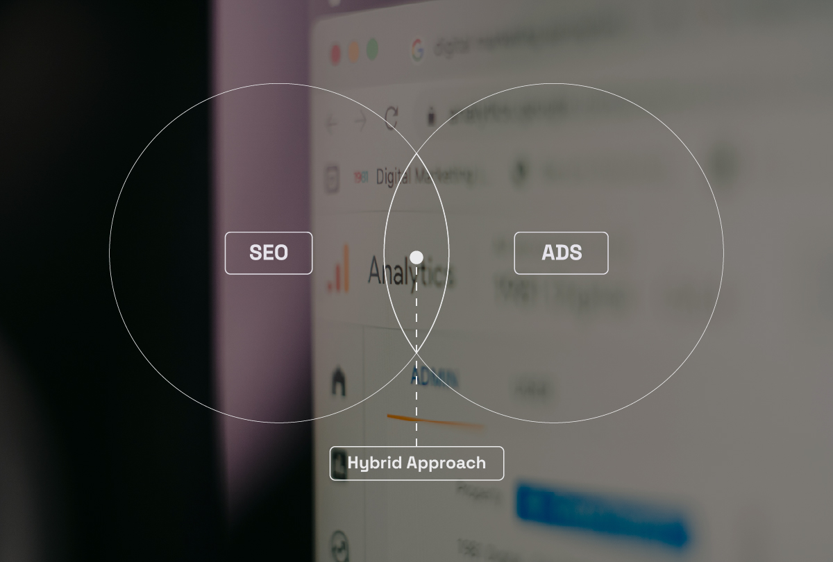 Venn diagram of SEO and Ads hybrid approach"