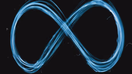Infinity symbol with blue light effect