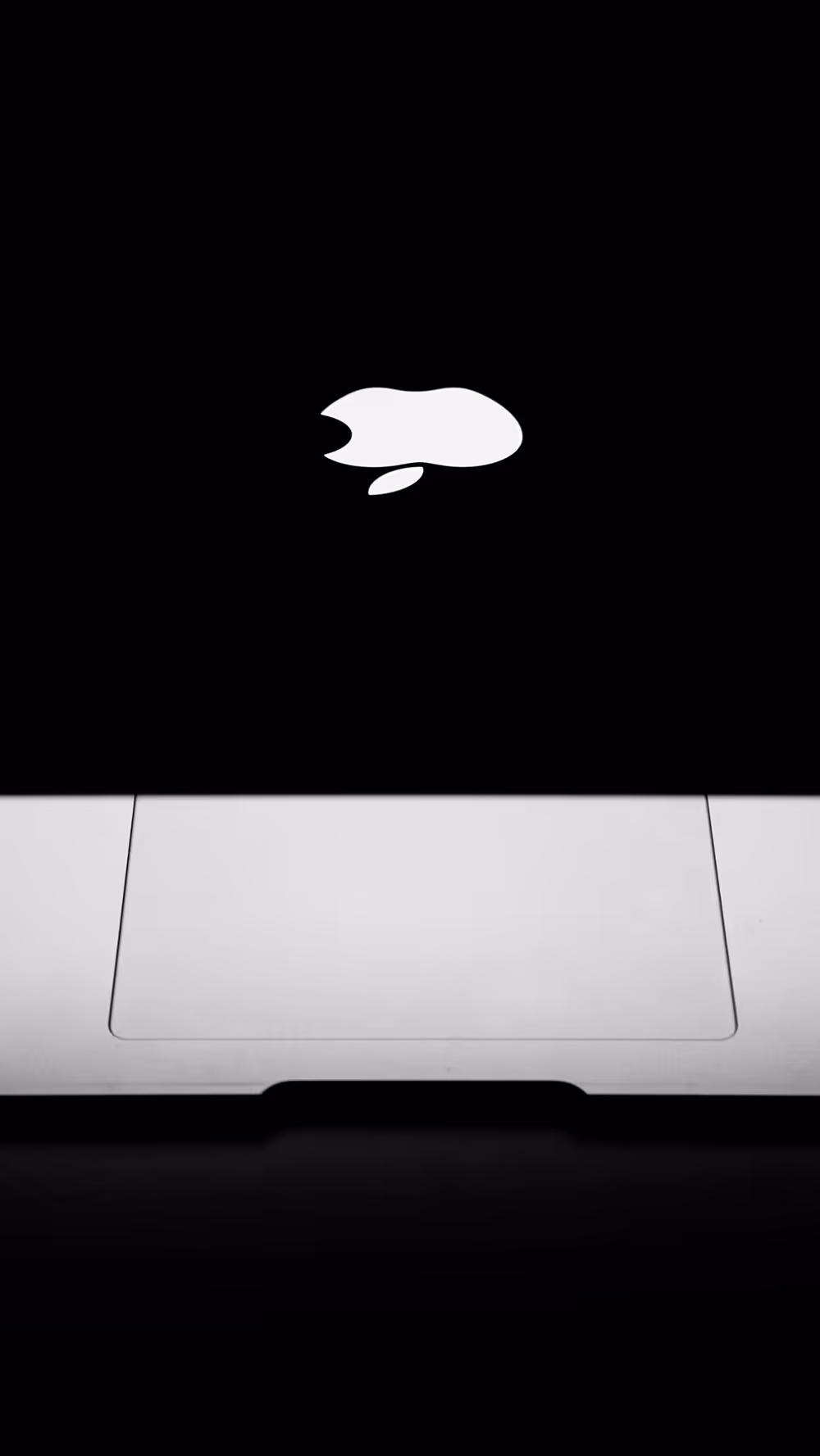 Sleek Apple logo on a minimalist laptop design