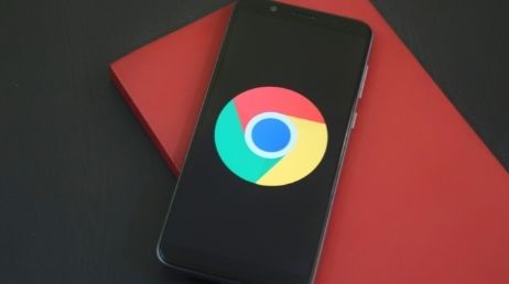 Smartphone displaying Google Chrome app logo