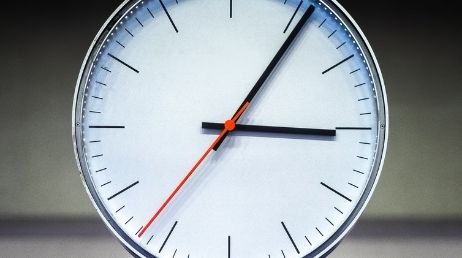 Minimalist wall clock with red second hand