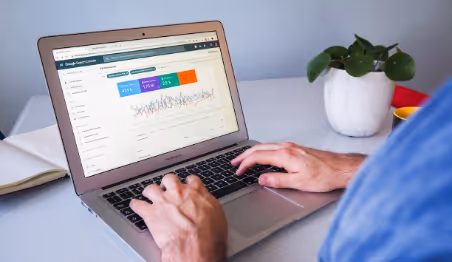 Person analyzing website performance metrics