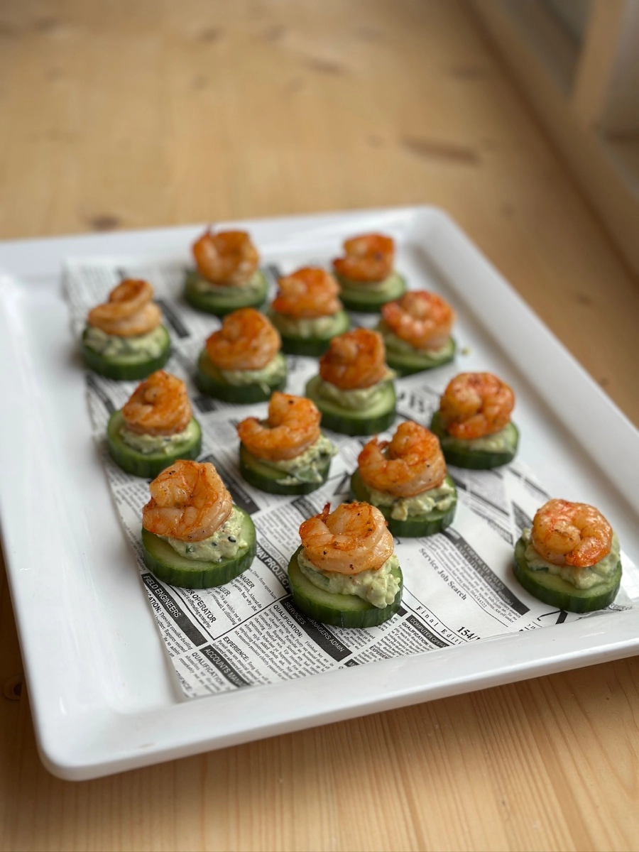 Catering Häppchen mit Garnelen