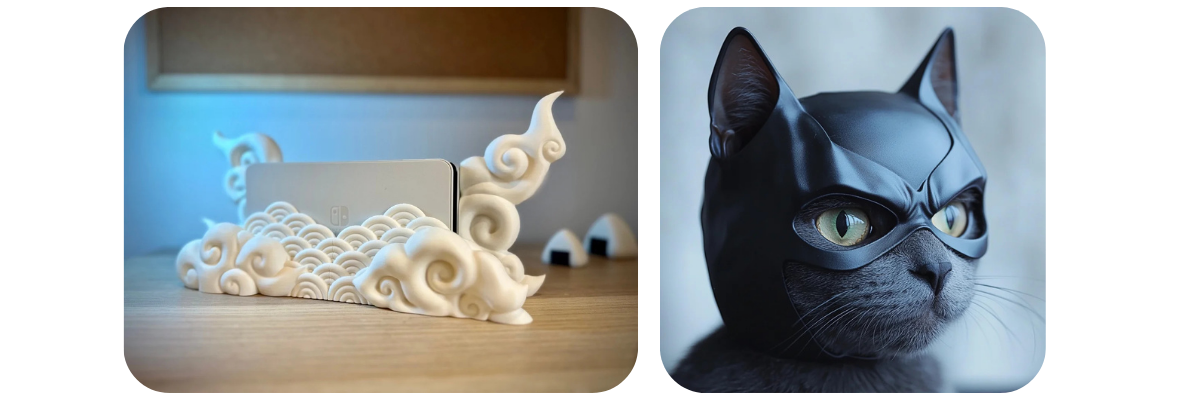 3D Vikings cat mask and cloud console holder