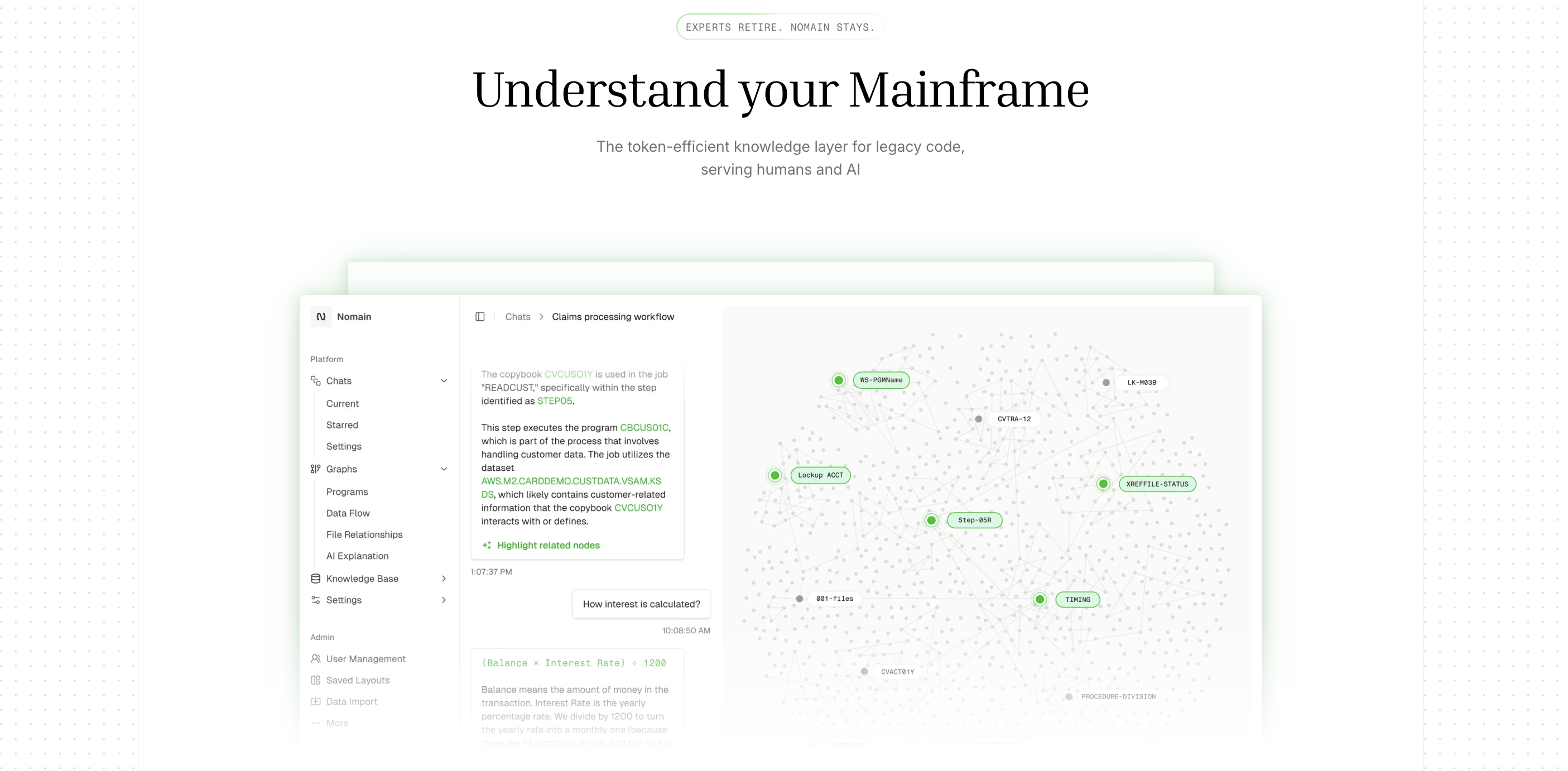 Case Nomain: Turning mainframe complexity into a clear commercial story