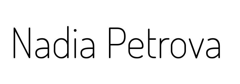 Text displaying the name Nadia Petrova on a white background.