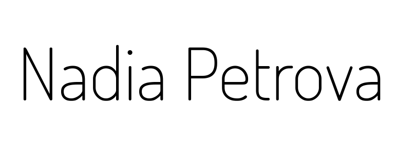 Text displaying the name Nadia Petrova on a white background.