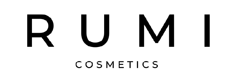 RUMI Cosmetics logo with bold uppercase letters and the word COSMETICS below in smaller font.