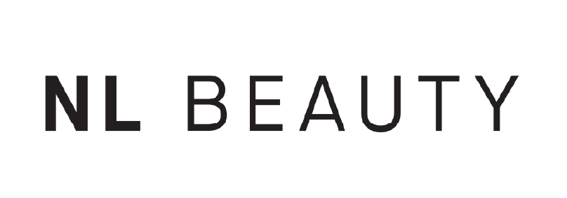 NL BEAUTY text logo in uppercase letters.