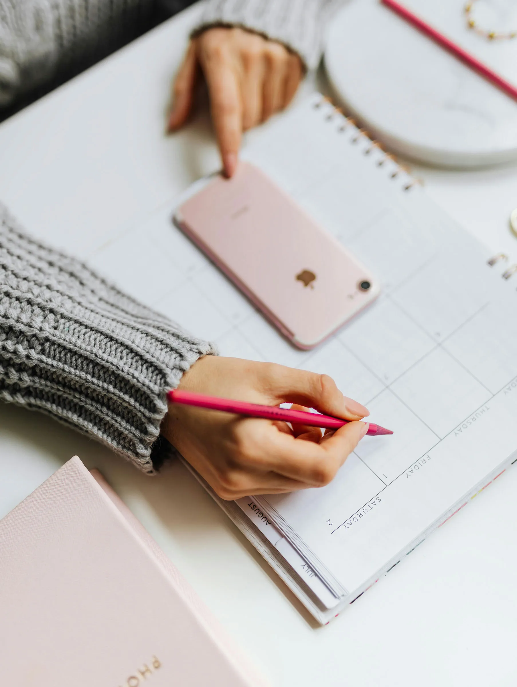 hands writing packaging brief