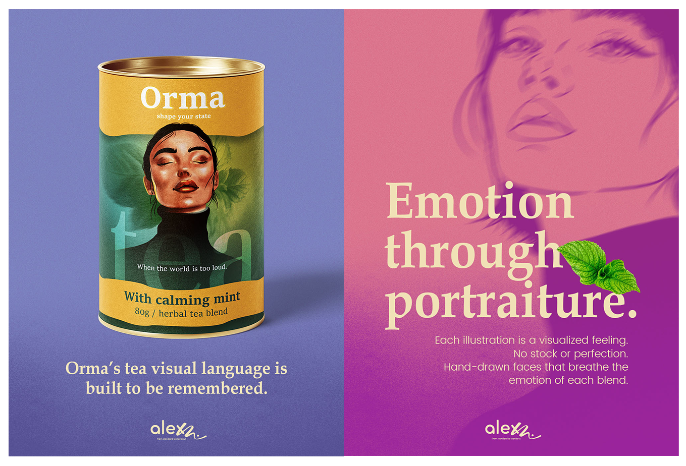 Tea Package design illustration by Alex Mileva