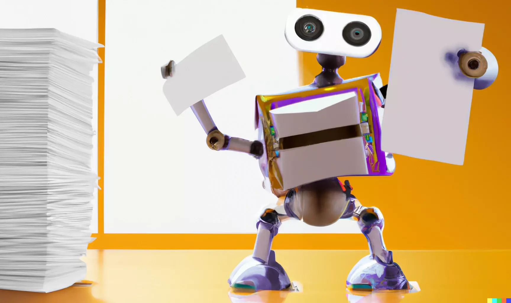 A futuristic AI robot that has organized systematic reviews thanks to Laser AI's review software