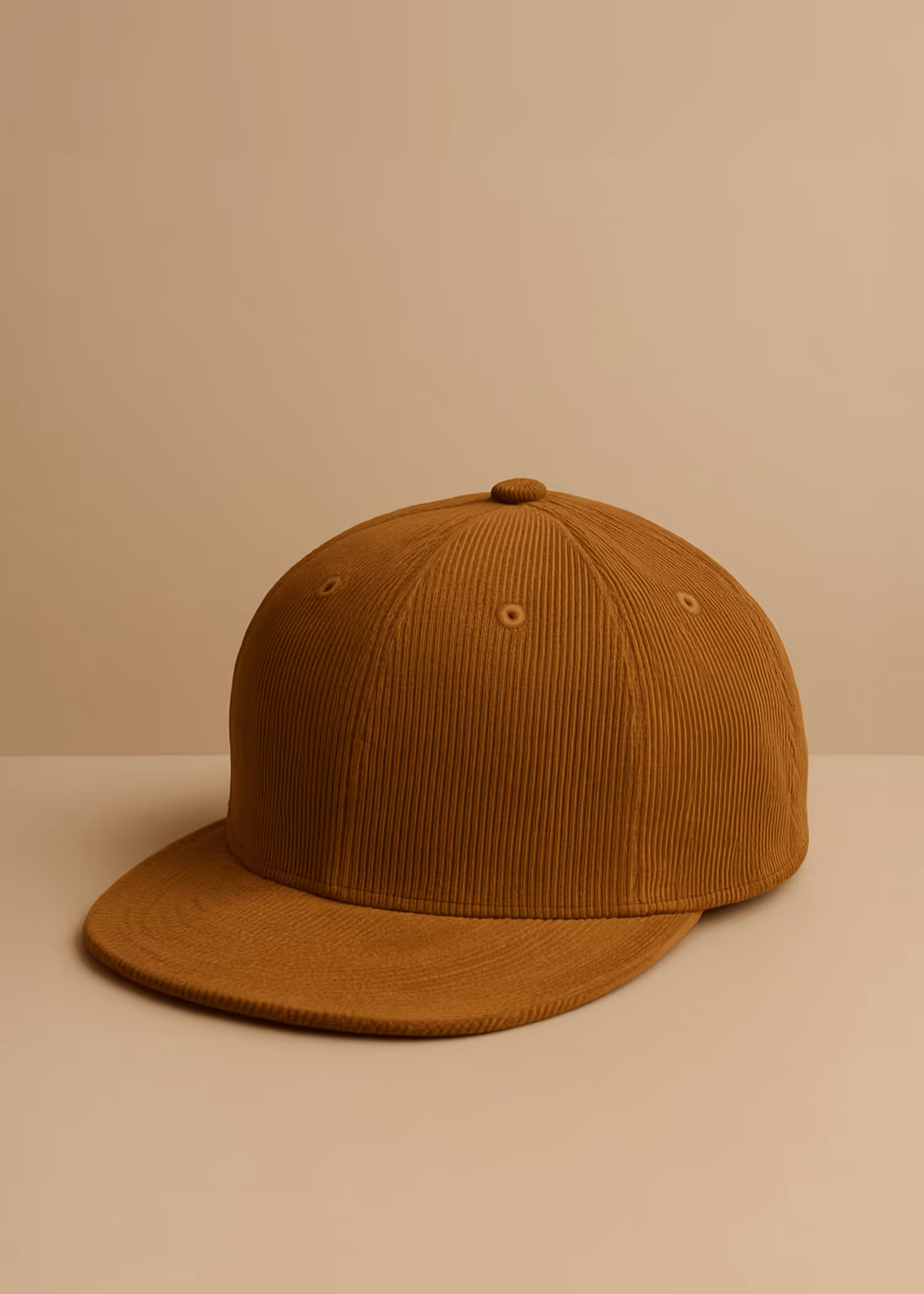 A khaki corduroy hat