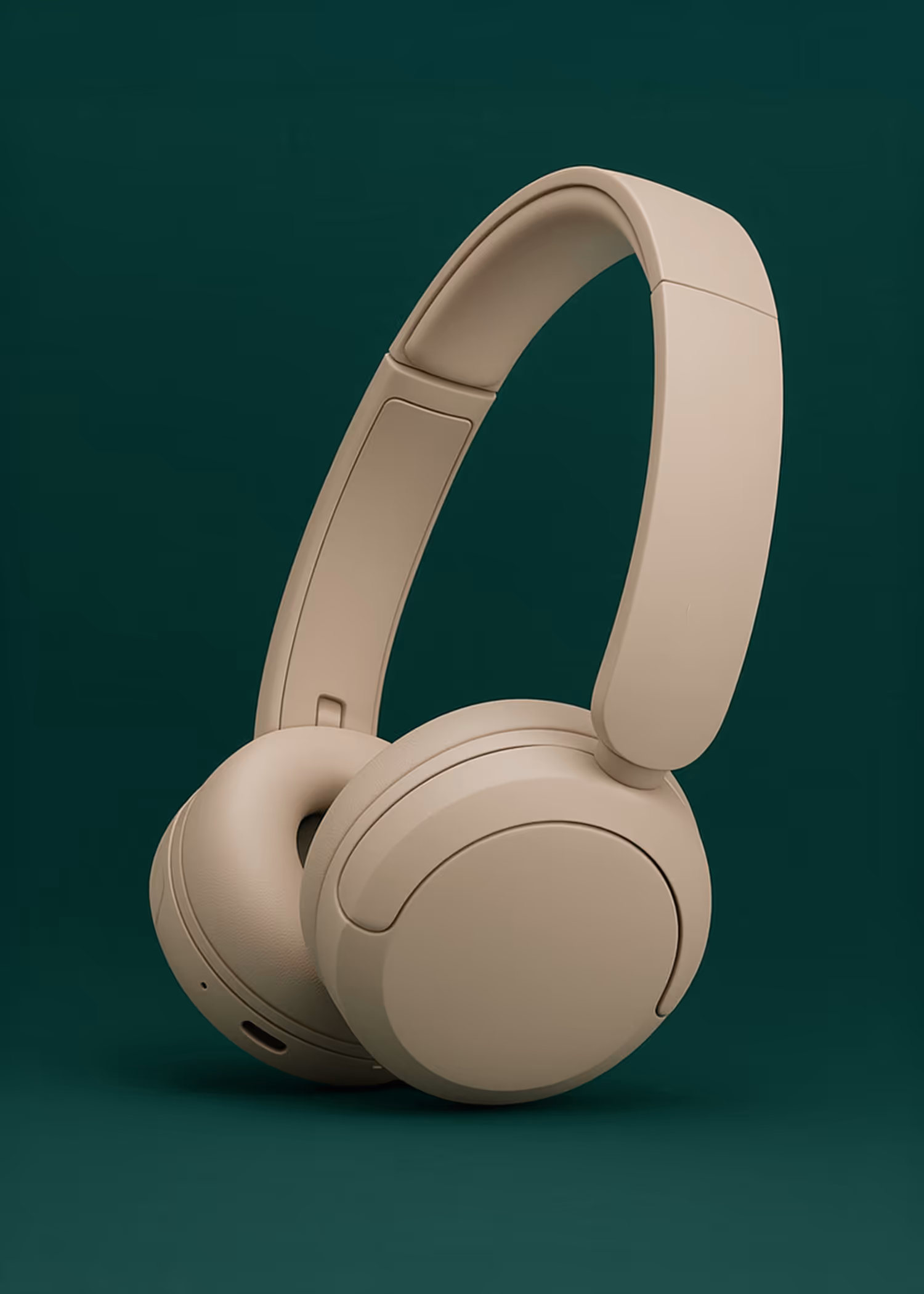 Cream-colored headphones