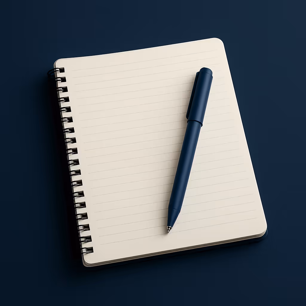 A Notepad and pen