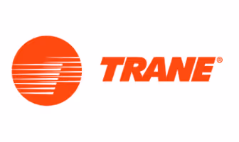 Trane company logo with stylized red circle and horizontal lines next to bold red text 'TRANE'.