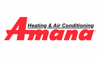 Amana logo with the words Heating & Air Conditioning above the brand name.