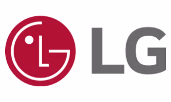 LG company logo featuring a stylized face inside a red circle next to the letters LG in gray.