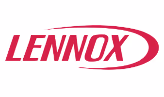 Lennox company logo with stylized red text and curved swoosh.